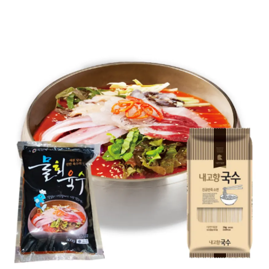 비단채 물회육수 400g x 30개 + 곰표 소면 3kg x 4개 이미지