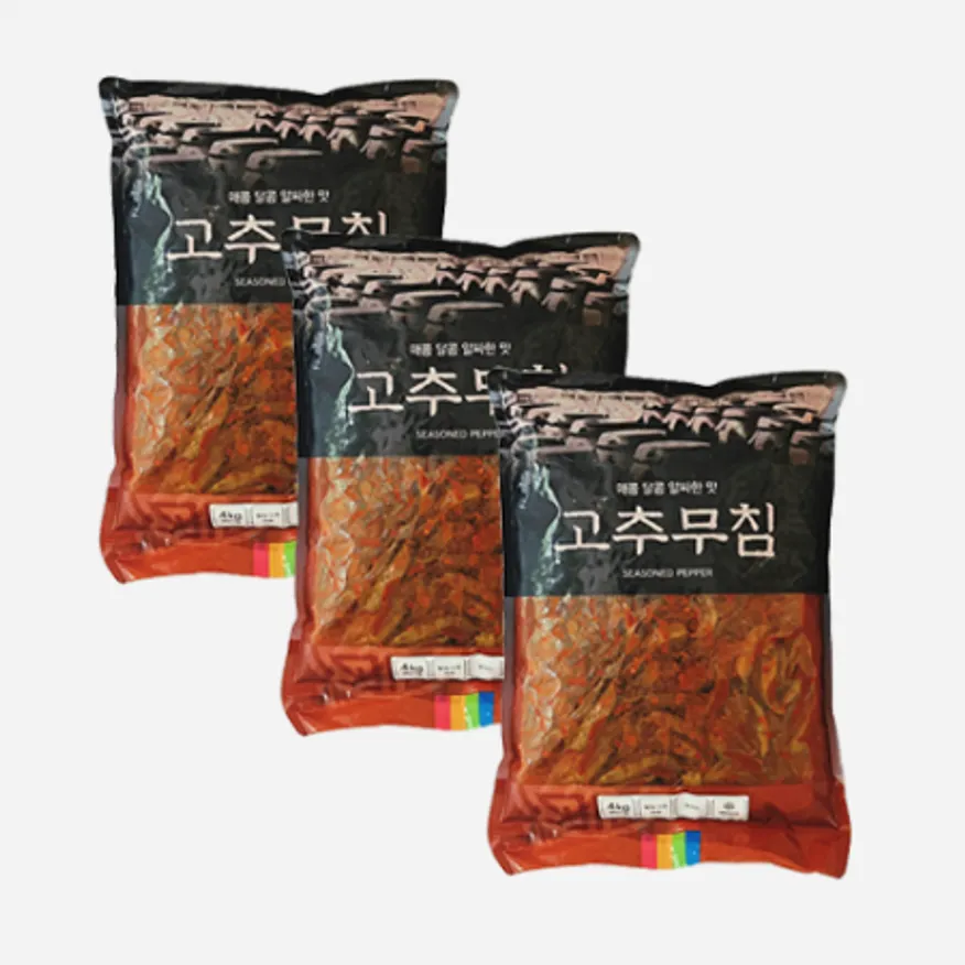 양념고추무침 착한식품 4kg x 3개 업소용 대용량 반찬 이미지