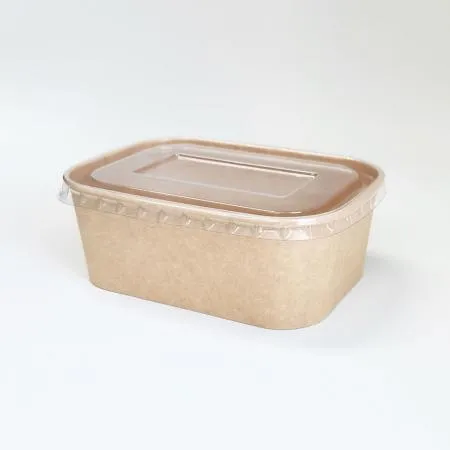 PLS-750KR 분리형 직사각 종이 용기 일회용도시락 크라프트색상 300개입 (뚜껑 별도) 이미지