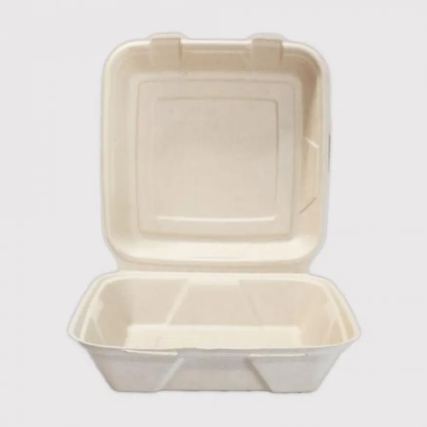 B-025K 일체형 펄프 사각용기 일회용도시락 크라프트색상 200개입 이미지