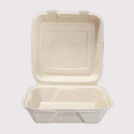 B-025K 일체형 펄프 사각용기 일회용도시락 크라프트색상 200개입 이미지