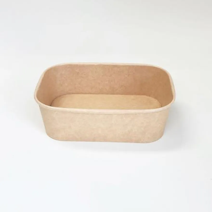 PLS-650KR 분리형 직사각 종이 용기 일회용도시락 크라프트색상 300개입 (뚜껑 별도) 이미지
