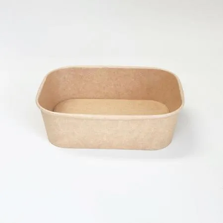 PLS-650KR 분리형 직사각 종이 용기 일회용도시락 크라프트색상 300개입 (뚜껑 별도) 이미지