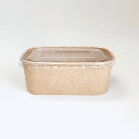PLS-750KR 분리형 직사각 종이 용기 일회용도시락 크라프트색상 300개입 (뚜껑 별도) 이미지