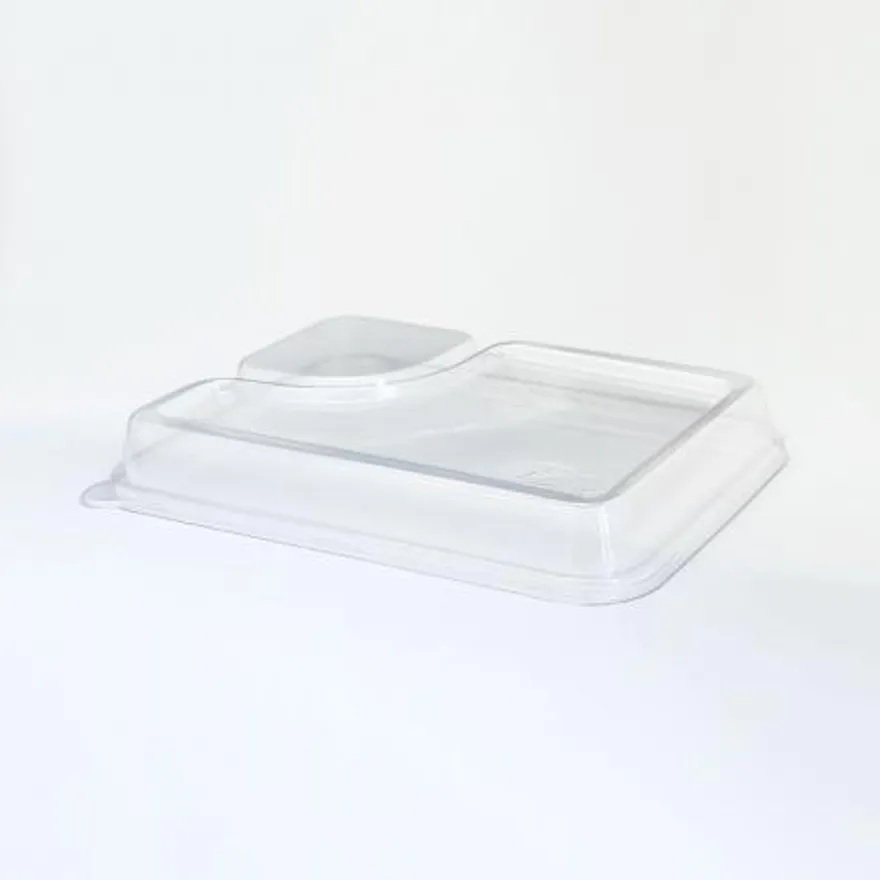 PET-MT022뚜껑 펄프 용기 일회용도시락 PET 뚜껑 400개입 (뚜껑만) 이미지