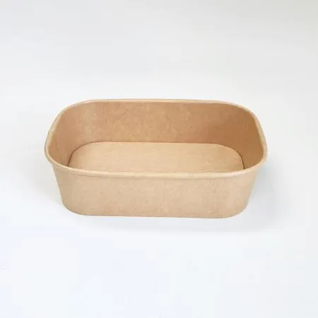 PLS-500KR 분리형 직사각 종이 용기 일회용도시락 크라프트색상 300개입 (뚜껑 별도) 이미지