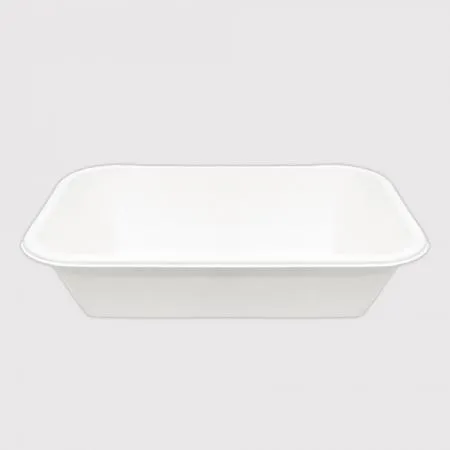 T-056 분리형 펄프 직사각용기 일회용도시락 화이트 600개입 (뚜껑 별도) 이미지