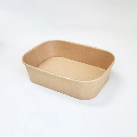 PLS-500KR 분리형 직사각 종이 용기 일회용도시락 크라프트색상 300개입 (뚜껑 별도)