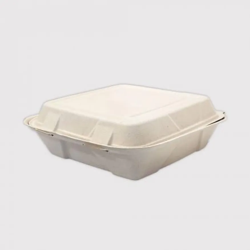 B-025K 일체형 펄프 사각용기 일회용도시락 크라프트색상 200개입 이미지