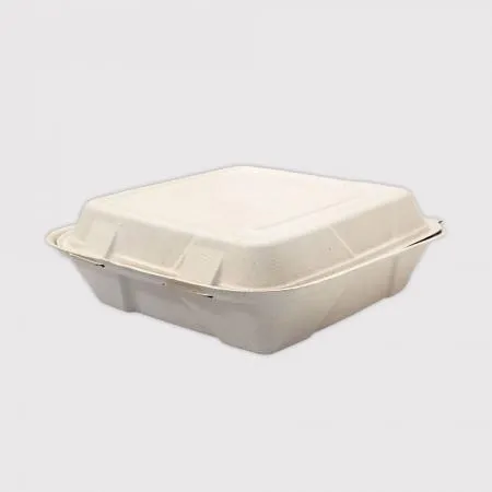 B-025K 일체형 펄프 사각용기 일회용도시락 크라프트색상 200개입 이미지