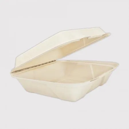 B-025K 일체형 펄프 사각용기 일회용도시락 크라프트색상 200개입 이미지