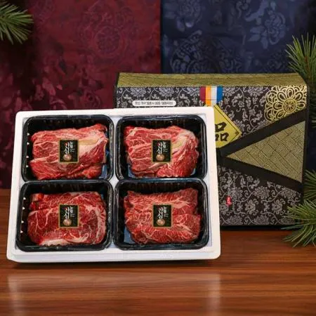 농협안심한우선물세트 1등급 1.6kg(등심+등심+채끝+특수부위) (팩당 400g)