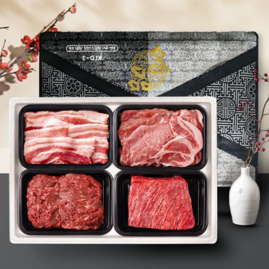 한우한돈 선물세트 1.6kg(불고기+국거리+삼겹살+목살) (팩당 400g) 이미지