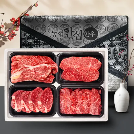 농협안심한우세트 1등급1.6kg( 등심+채끝+안심+특수부위) (팩당 400g)