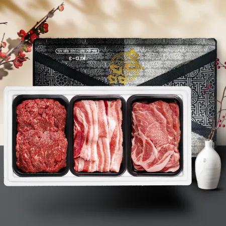 한우한돈 선물세트 1.2kg(불고기+삼겹살+목살) (팩당 400g)