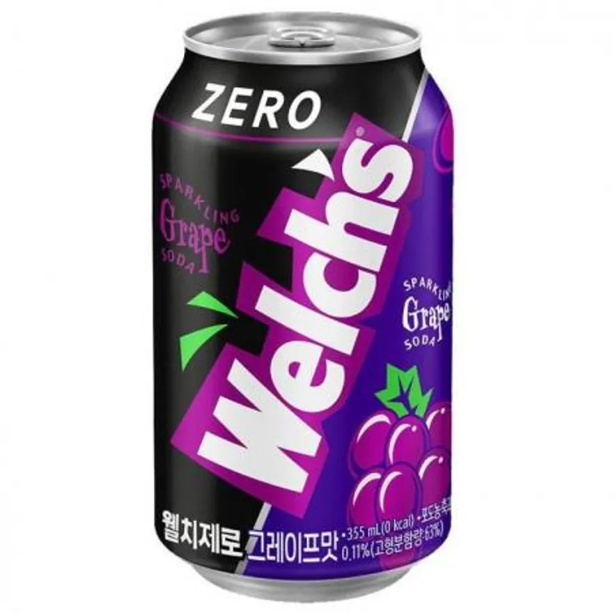 농심 웰치스 제로 포도맛 355ml x 24캔 탄산음료 이미지