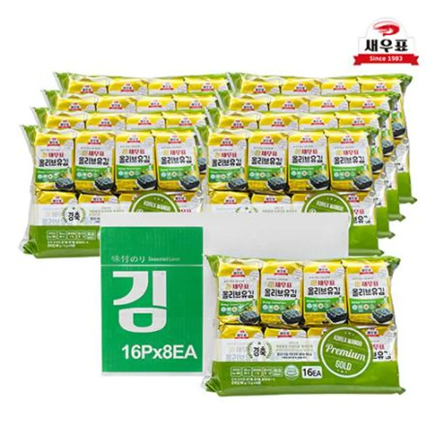 새우표 완도 올리브유 도시락김 5g x 128봉 이미지