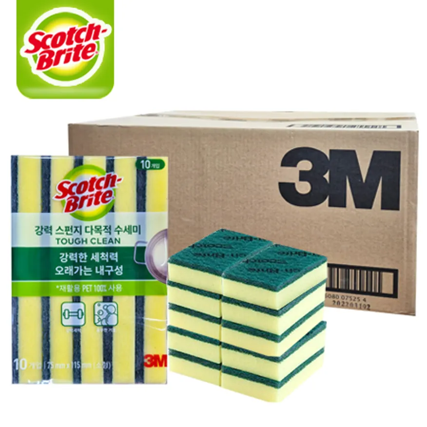 3M 향균 스폰지 양면 다목적 수세미 SL-86(10입) 소형 *1박스(10입*15개) 이미지
