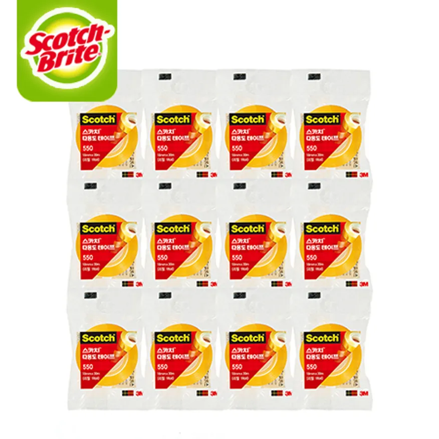 3M 스카치테이프 550R 18mm*30m 리필 12개 - 1BOX 이미지