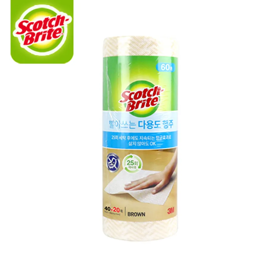 3M 빨아쓰는 다용도 행주 브라운(40+20매) 1개 이미지