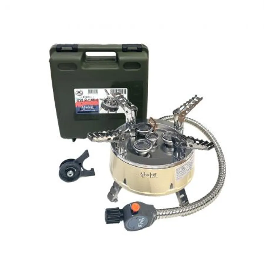 강염호스버너 통주물 바디 원형 캠핑버너 고화력 스토브 썬터치 산야로 이미지