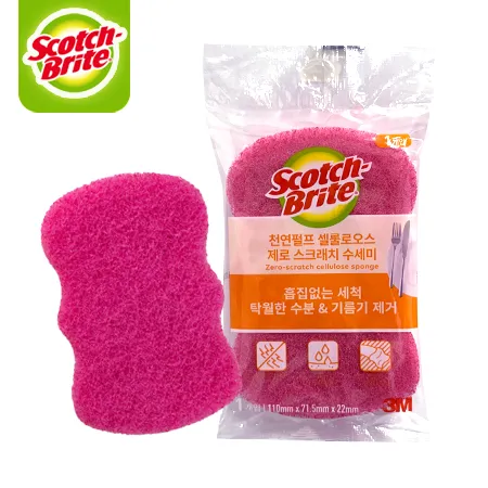 3M 천연펄프 셀룰로오스 제로 스크래치 수세미 (1입) 1개