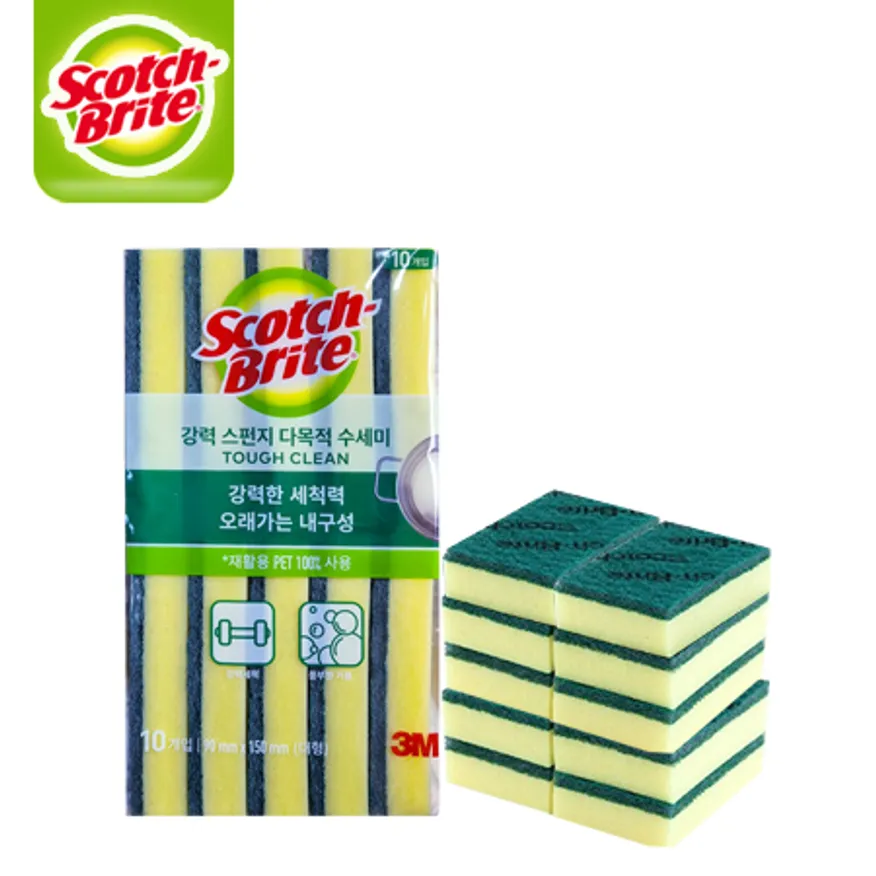 3M 향균 스폰지 양면 다목적 수세미 SL-135(10입) 대형 1개 이미지