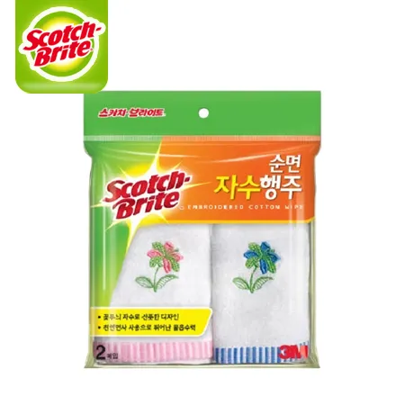 3M 순면 자수행주 2매 1개