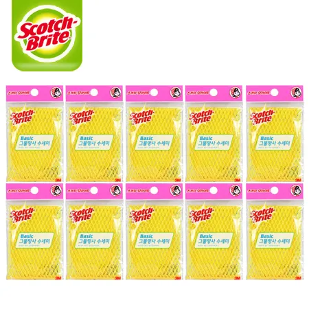 3M 베이직 그물망사 수세미 (1입) 10개