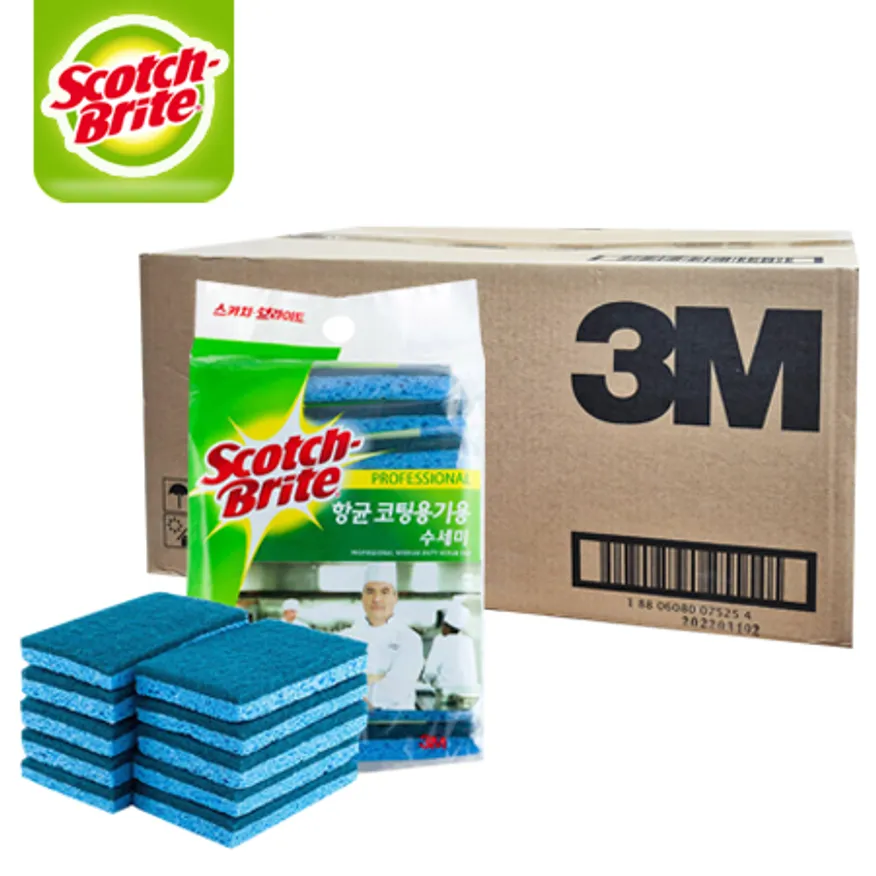 3M 향균 코팅용기용 스폰지 수세미 NS-86F(10입) *1박스(10입*8개) 이미지