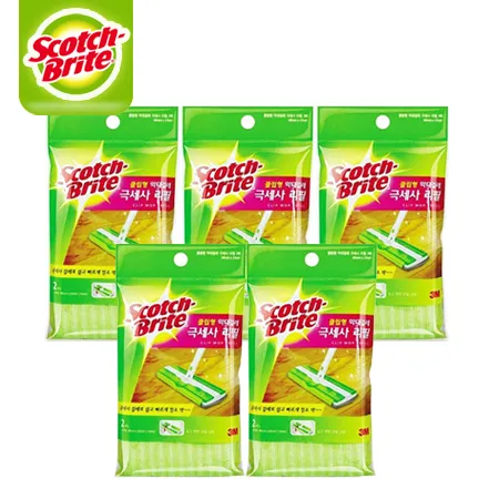 3m 스카치브라이트 클립형 막대걸레 리필(2매입) 5개