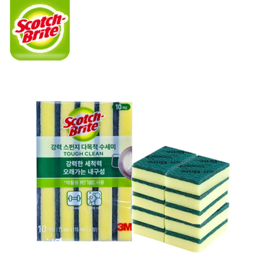 3M 향균 스폰지 양면 다목적 수세미 SL-86(10입) 소형 1개 이미지
