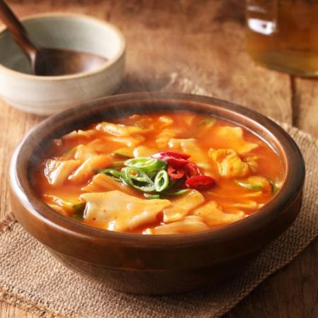 얼큰김치수제비 490g_포차 주점 안주 국 탕 찌개 식당 푸딩팩토리