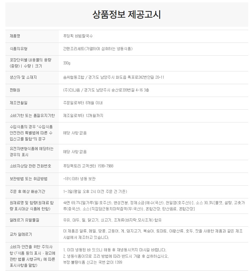 상품정보제공고시