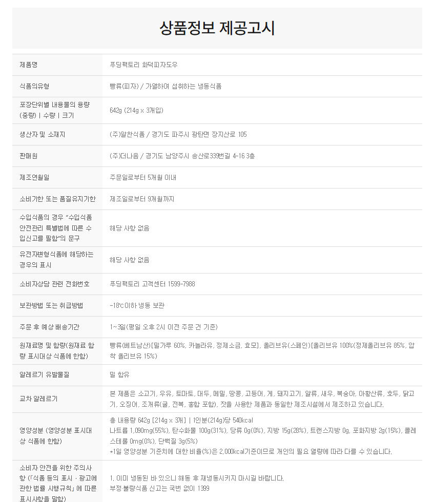 상품정보제공고시