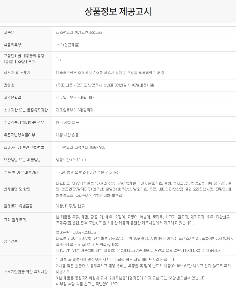 상품정보제공고시