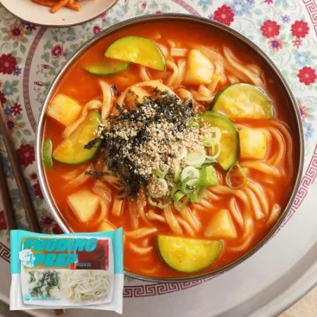 푸딩프렙 59 강릉식얼큰장칼국수 400g_밀키트 원팩 주점 포차 식사 탕 국 푸딩팩토리