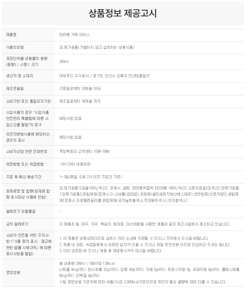 상품정보제공고시