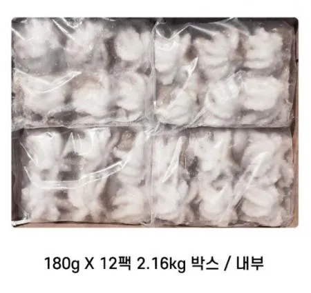 쭈꾸미 냉동 80/100  6미 180g*12팩/ 2.16kg 박스+박스 총2박스  [원산지:베트남] 이미지