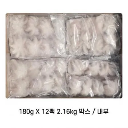쭈꾸미 냉동 50/80  8미 180g*12팩/2.16kg 박스+박스 총2박스  [원산지:베트남] 이미지