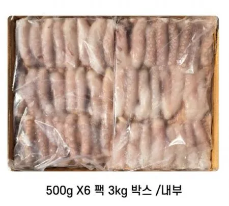 절단낙지 손질낙지 M사이즈 500g*6팩/3kg+3kg  총2박스  [원산지:베트남] 이미지
