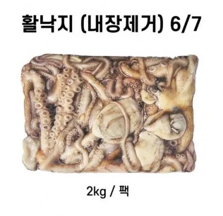 활낙지 내장제거 손질낙지 6~7미 2kg*2팩/4kg 박스  [원산지:중국]