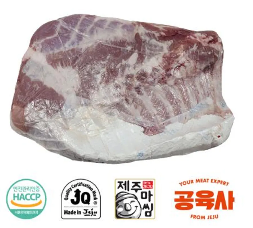 한돈 냉장 제주돼지 박피뼈삼겹살 1판 이미지