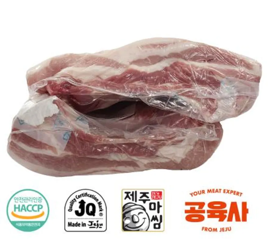 한돈 냉장 제주돼지 박피뼈삼겹살 1판 이미지