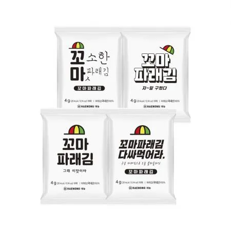 [해농] 무조미 구운 꼬마 파래김 4g(10매) 100봉 이미지