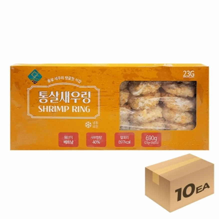 1박스) 지엔씨 냉동 통살새우링 690g x 10개입 이미지