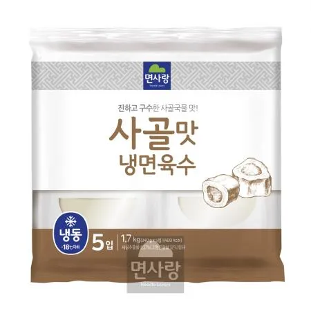 [면사랑] 냉동 사골맛 냉면육수 340g X 5개