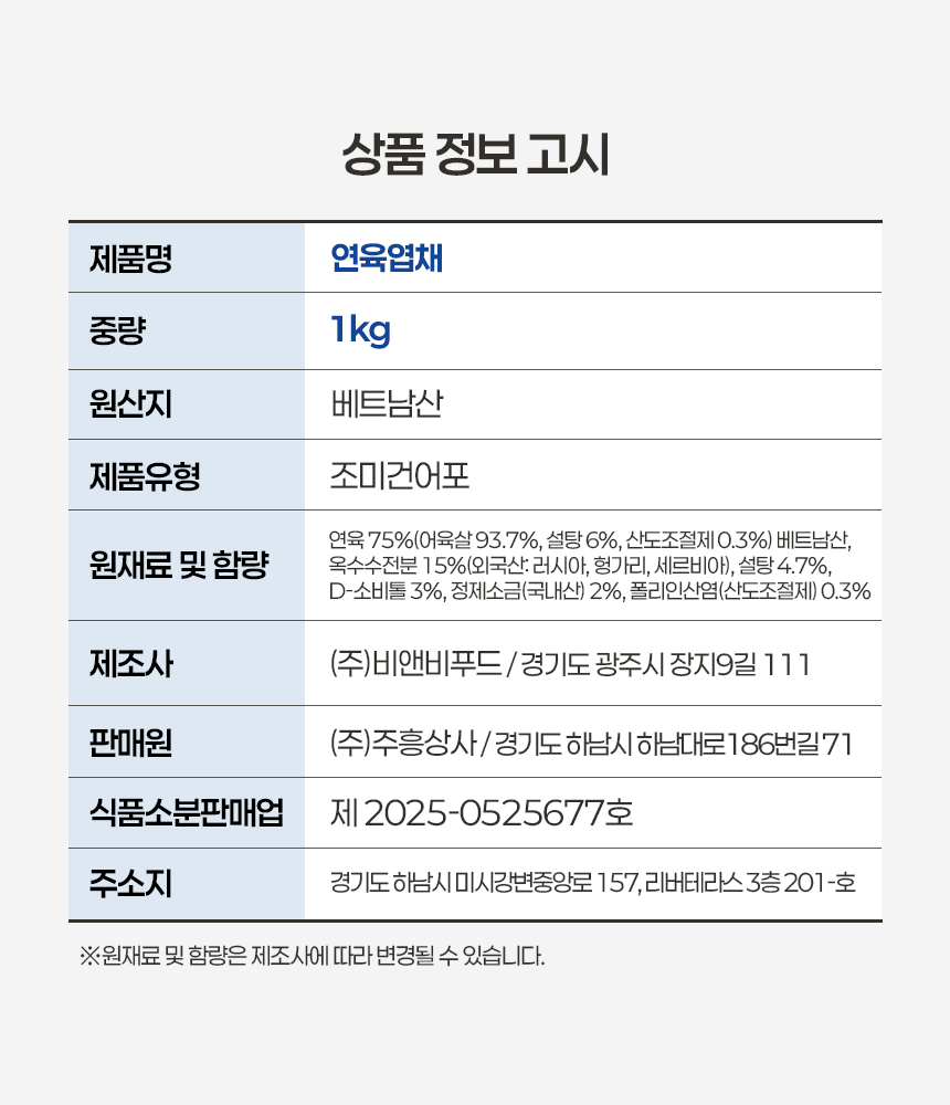 상품정보제공고시