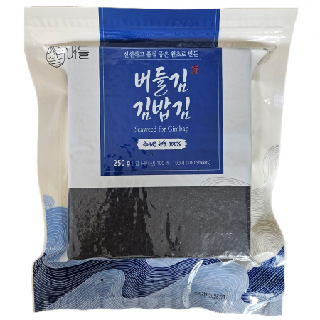 [버들김] 단단하게 잘 말리는 김밥김 생김 (지퍼백 포장) 100매, 1봉