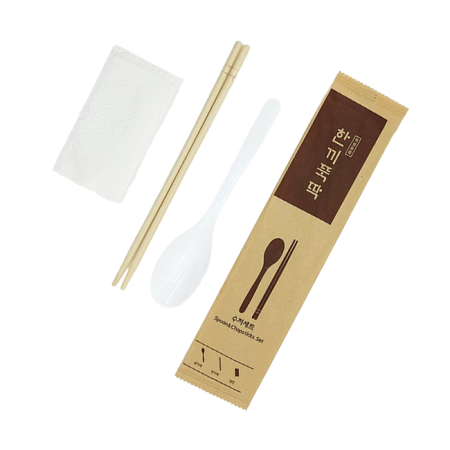 원바이 크라프트 한끼뚝딱 냅킨 일회용 수저세트 500개